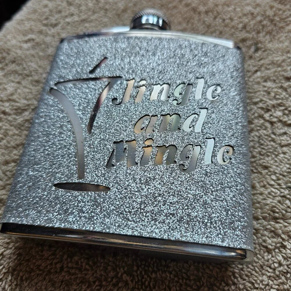 Silver tone flask